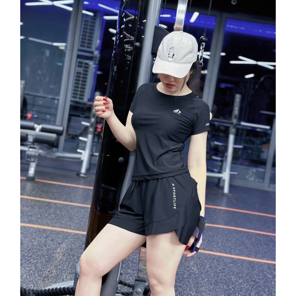 BỘ ĐÙI NỮ SPORT LIFE Đồ tập gym yoga zumba aerobic nữ giá rẻ , set đùi điều hòa chất thun lạnh