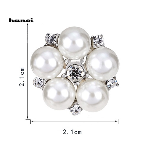 Ghim Cài Áo Hình Bông Hoa Đính Ngọc Trai Nhân Tạo Thời Trang