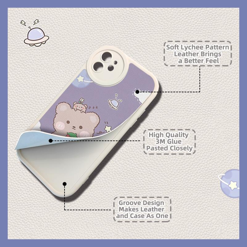 Raised lens Solid color Phone Case For OPPO Realme GT NEO5/240W/Realme GT3 cute Cartoon Nordic wind Liquid silicone shell