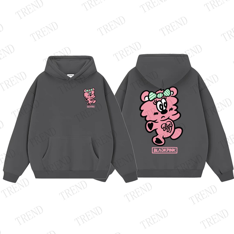 Áo Hoodie Dáng Rộng In Hình Hoạt Họa BLACKPINK x Vedy JISOO Thời Trang Xuân Thu Hàn Quốc Cho Cặp Đôi