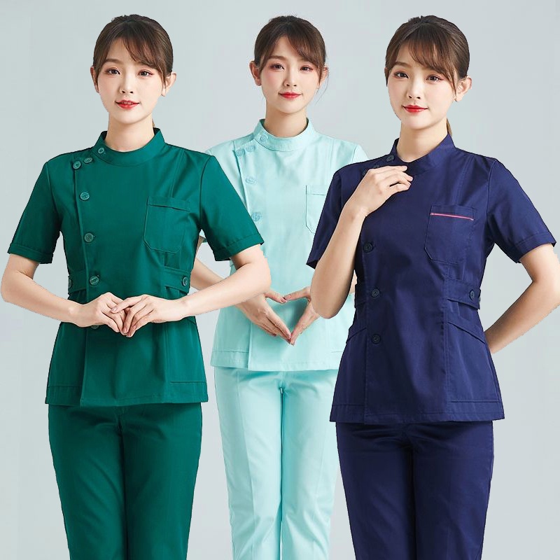 Bộ Đồng Phục Y Tá Tay Ngắn Chất Liệu Cotton Cao Cấp Dành Cho Nữ