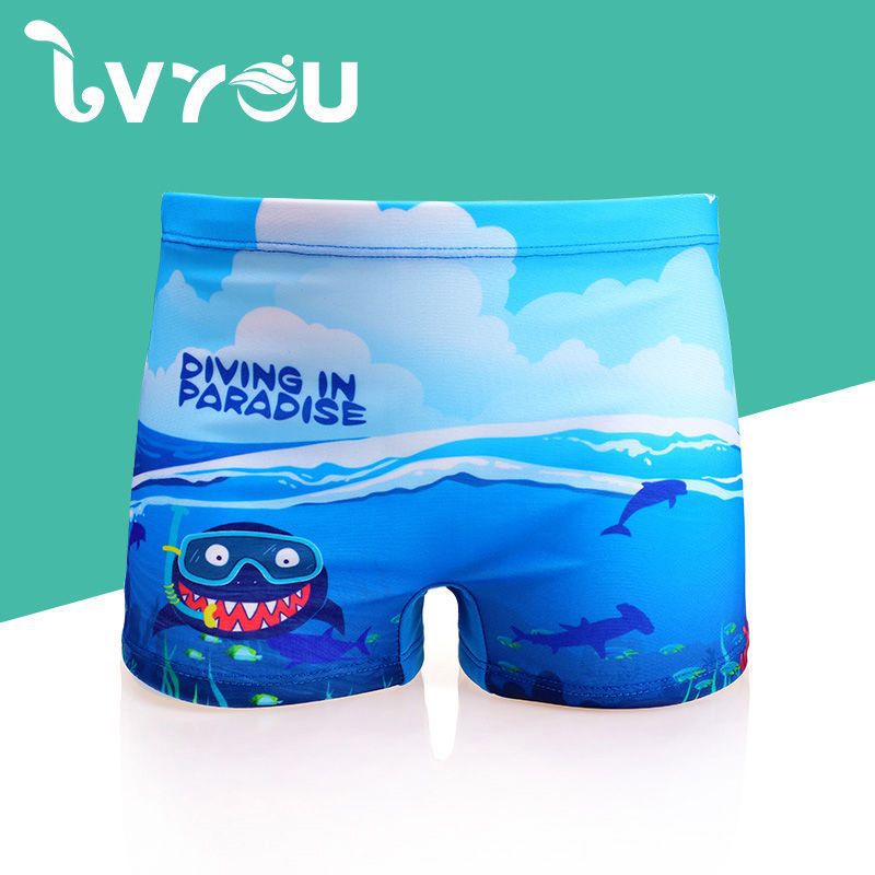 Quần Bơi Bé Trai Ngắn Bộ Đồ Bơi Hình Cá Mập Kèm Mũ Trùm Size Lớn 20-60KG Dành Cho Bé Trai