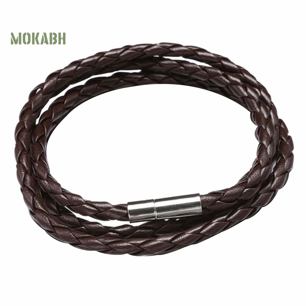 Vòng Tay Da Bện Nhiều Lớp Phong Cách Vintage Cho Nam Nữ