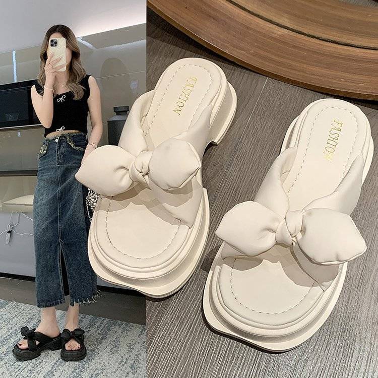 KaBaiQi Dép bánh mì guốc dép giày nữ Màu Sắc Đơn Giản Thoải Mái Cao Gót Chống Trơn Trượt dép đế xuồng 31ZHDLX072004
