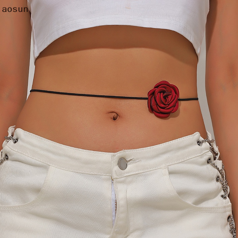 Aosun Vòng Cổ Choker Nhung Dài Đính Hoa Trà Lớn Cho Nữ EN