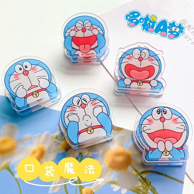 Kẹp Giấy Ghi Chú Bằng Acrylic Hai Mặt Hình Doraemon Đầu To