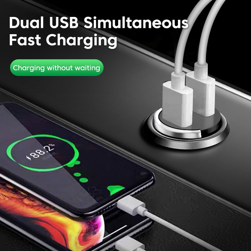 Tẩu Sạc Nhanh QC 3.0 200W Cổng USB Kép Cho Điện Thoại Xiaomi Sumsung | BigBuy360 - bigbuy360.vn