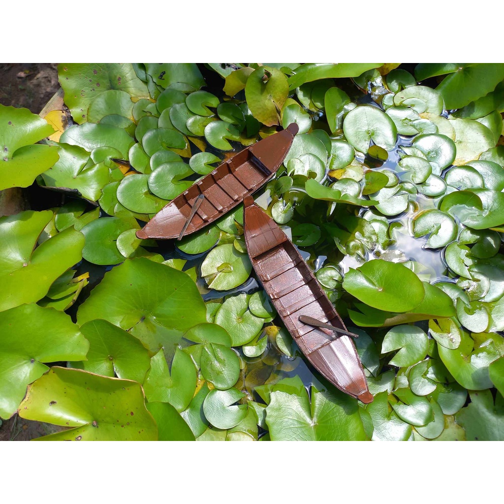 Mô hình thuyền xuồng ba lá mini decor cho bể thủy sinh, tiểu cảnh