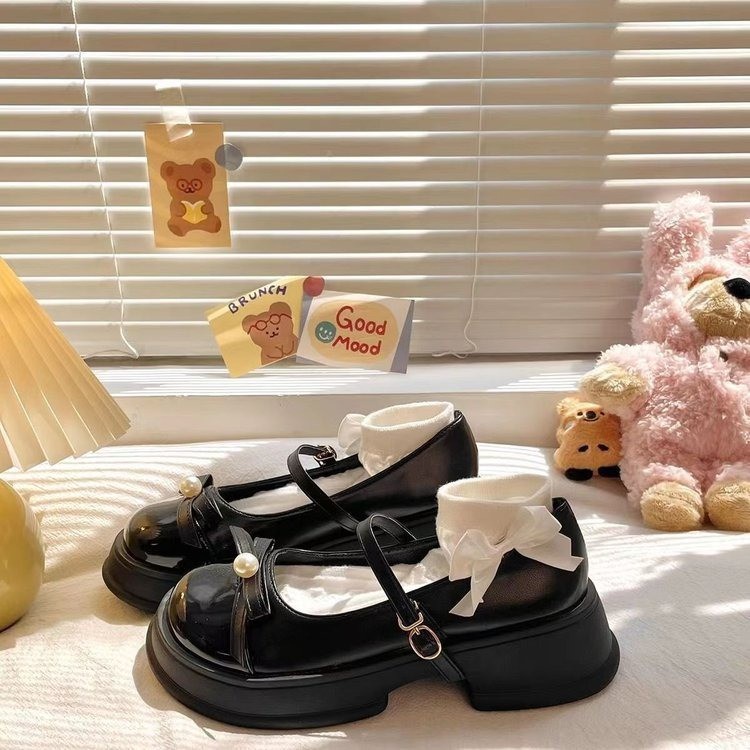 HHH Giày Mary Jane Lolita bít mũi đế cao Giày Búp Bê Đế da mềm đế êm thời trang 2023NEW Cho Nữ 080115