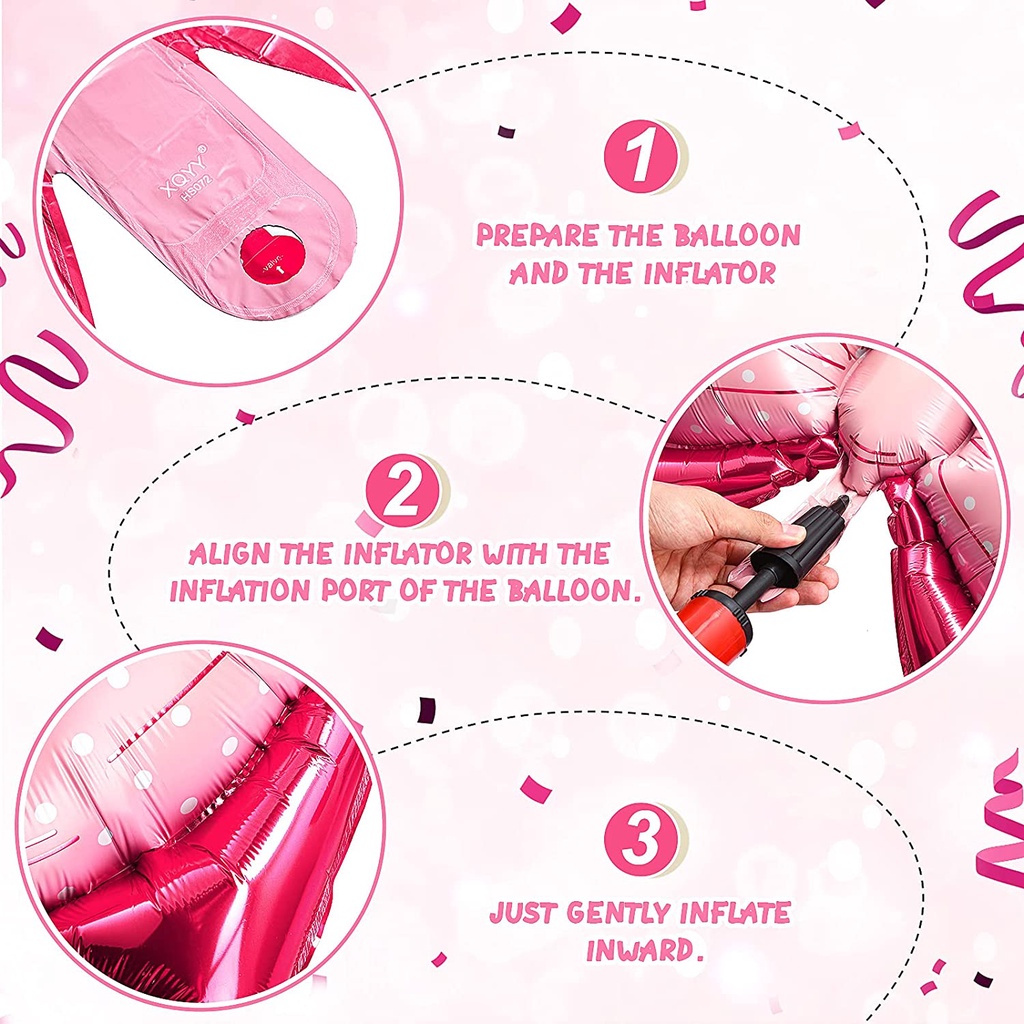 Set 5 Bong Bóng Lá Nhôm Hình Nơ 33 inch Trang Trí Tiệc Sinh Nhật Đám Cưới