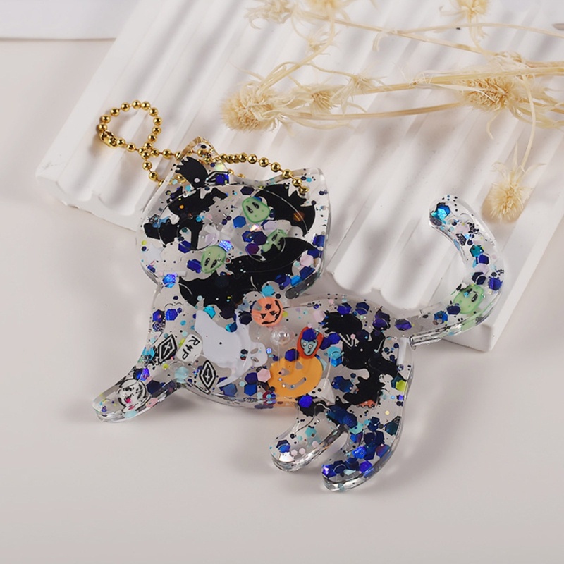 Weizz Khuôn Silicon Làm Móc Khóa Hình Mèo halloween