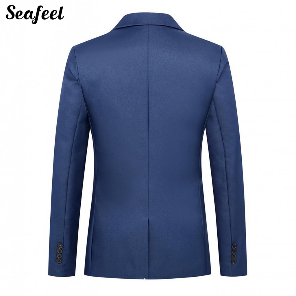 Áo Khoác Blazer Một Túi Màu Trơn Thời Trang Công Sở Cho Nam