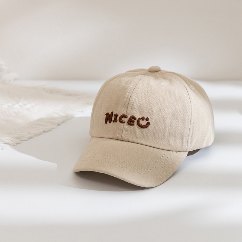 Mũ Lưỡi Trai Hình Mặt Cười Thêu Chữ Thời Trang Hàn Quốc Mới Cho Bé