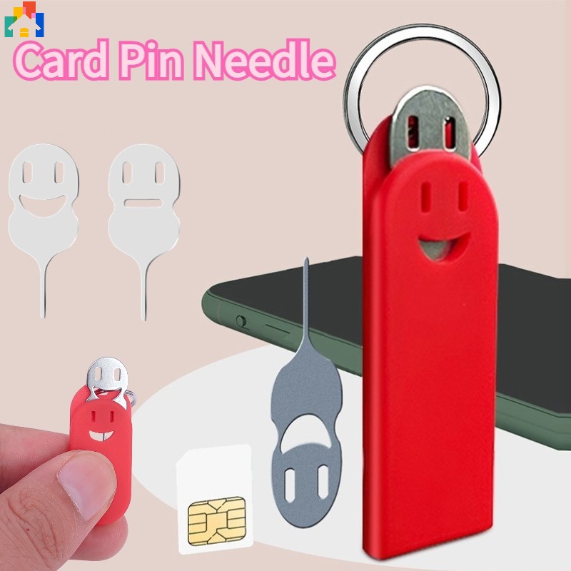Móc Khóa Kiêm Dụng Cụ Tháo SIM Chống Thất Lạc Hình Mặt Cười Dễ Thương