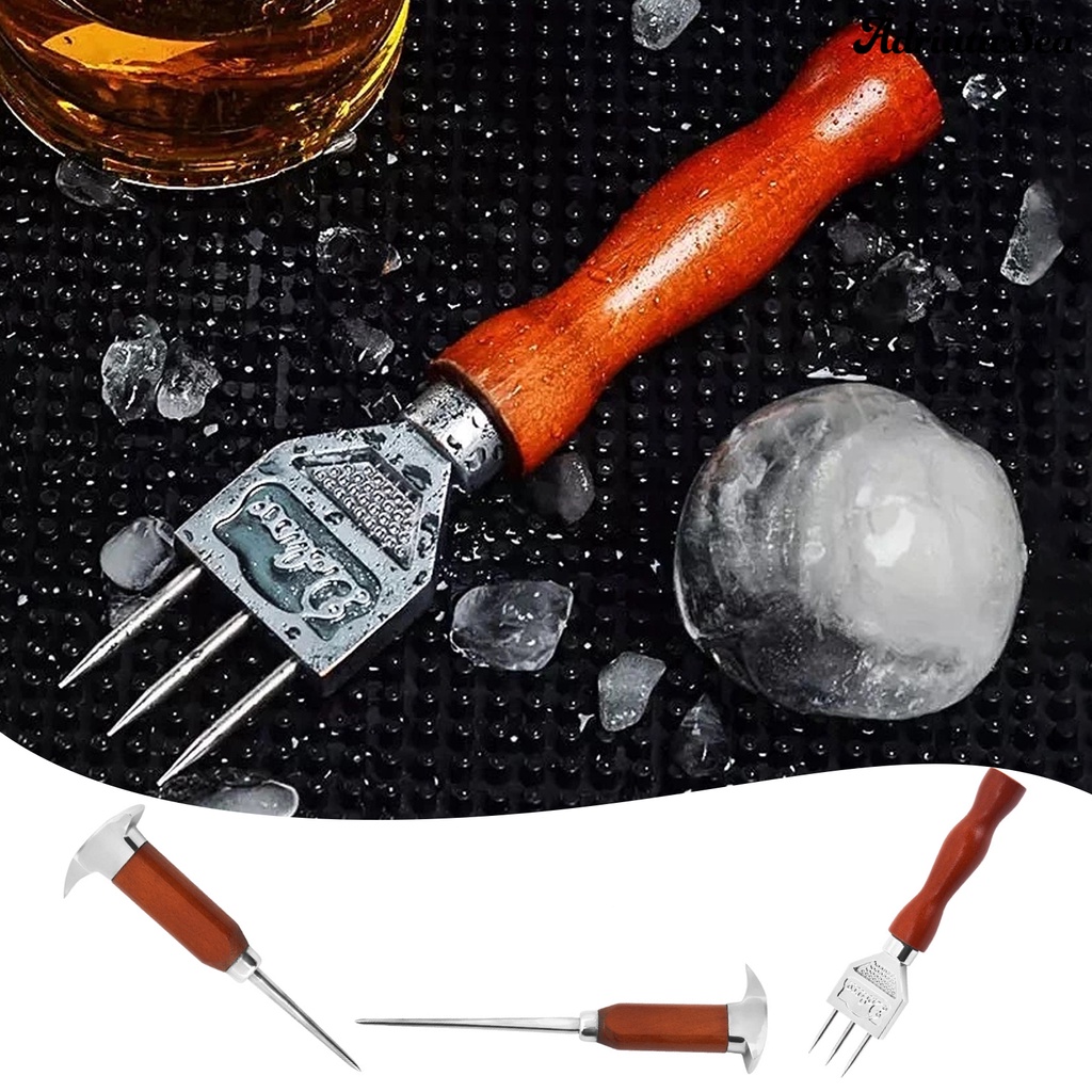 Ad-ice Pick Ba Chân Tay Cầm Bằng Gỗ Cứng Trơn Thoải Mái Tiết Kiệm Sức Lao Động Đa Năng
