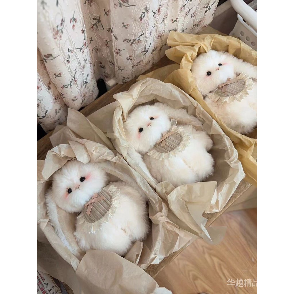 Búp Bê Thỏ Nhồi Bông Mềm Mại Dễ Thương Làm Quà Tặng Cho Bé Gái