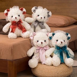 Búp bê sang trọng dễ thương lolita thời trang gấu cô gái trái tim gấu bông búp bê gối gấu trắng mềm mại