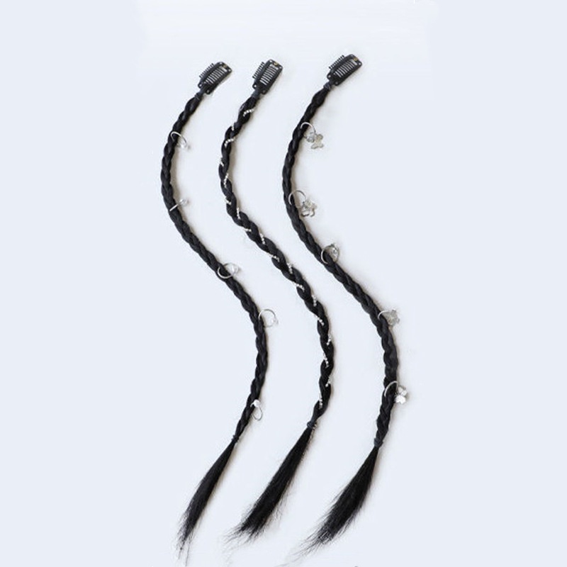 Y2k Bộ Tóc Giả Thắt Bím Xương Cá Có Khóa Cài Cho Nữ Tập Boxing Bán Chạy