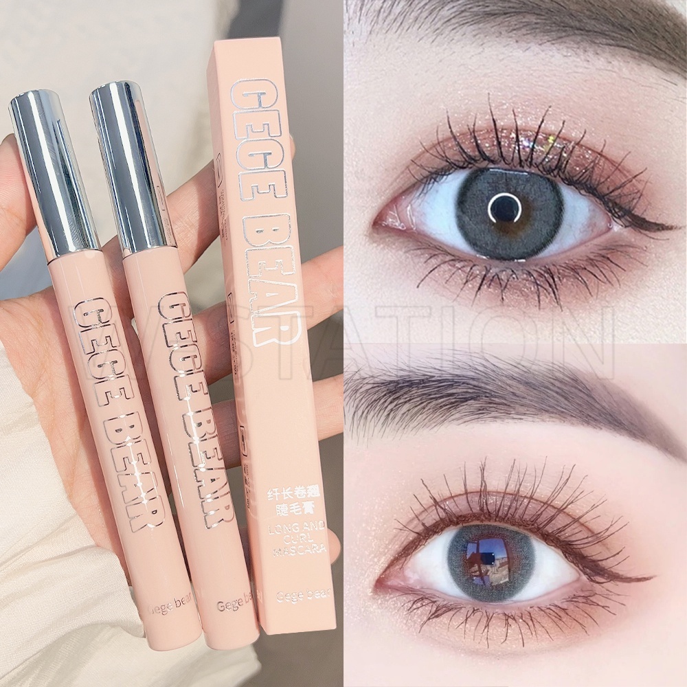 Mascara Đầu Cọ Nhỏ Màu Đen / Nâu Tự Nhiên Làm Dày / Dài / Cong Lông Mi Kháng Nước Lâu Trôi