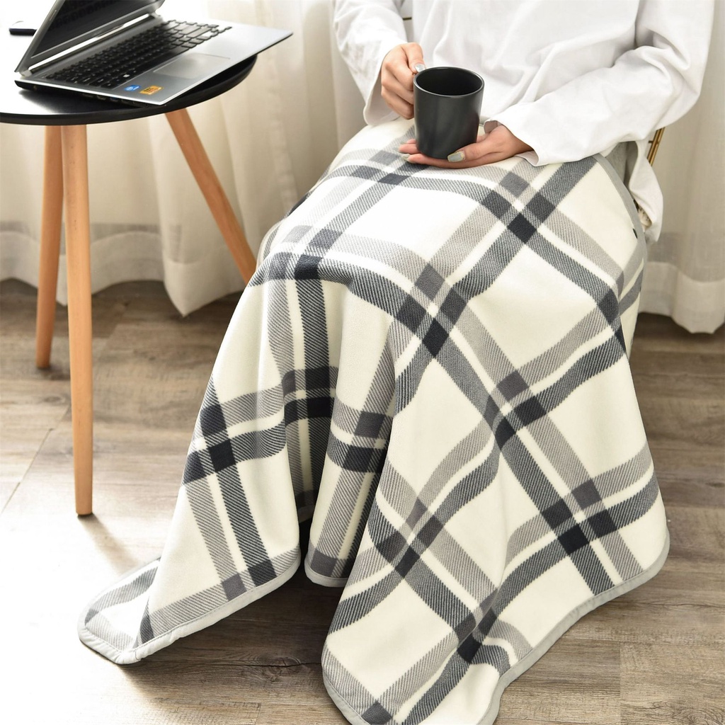 Chăn Choàng Flannel Dày Dặn Có Khóa Cài Tiện Dụng Cho Văn Phòng