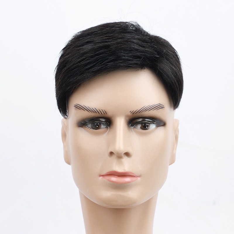 Tóc Giả Ngắn Tự Nhiên Phong Cách Hàn Quốc Cho Nam Giới Trung Niên