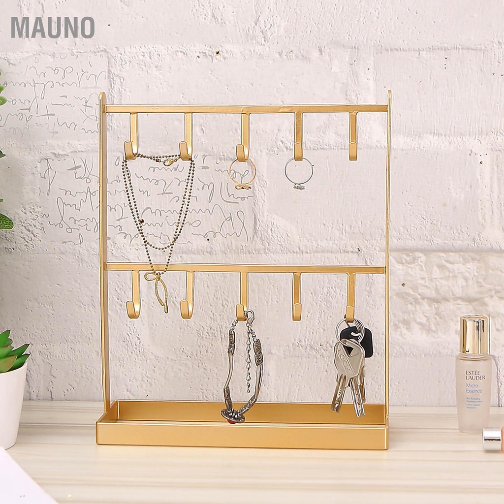 Mauno Màn Hình Trang Sức Người Tổ Chức Đứng Móc Vàng Sắt Giá Đỡ Cho Vòng Cổ Phụ Kiện Tóc Bông Tai