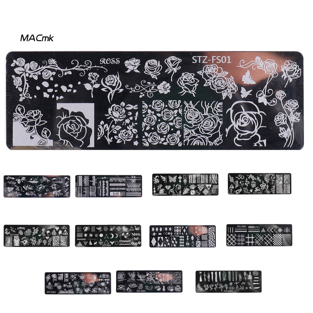 Đĩa In Hình Móng Tay Mini Bằng Thép Không Gỉ Nhiều Họa Tiết Cho Nữ