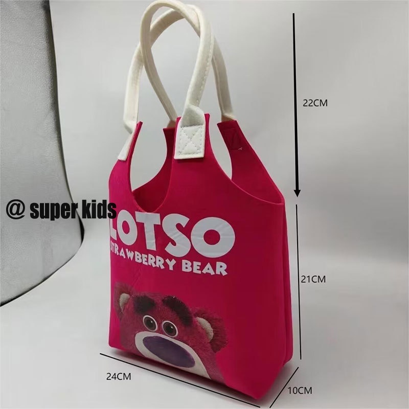 SUPER KIDS Túi Xách Vải Nỉ Cao Cấp Sức Chứa Lớn In Họa Tiết Thỏ Hoạt Hình Siêu Dễ Thương Cho Học Sinh