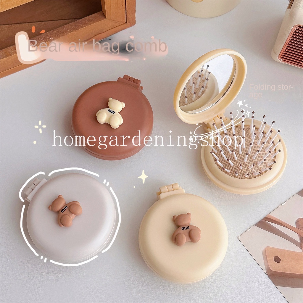 Lược Chải Tóc Mini Kèm Gương Dạng Gập Hình Hoạt Hình Dễ Thương Có Thể Gập Lại Cho Học Sinh Nữ