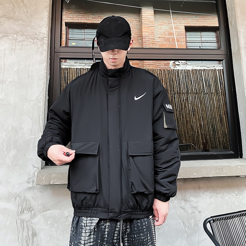 .Áo Khoác Nike100% Vải Thêu Họa Tiết Phong Cách Hiphop Đường Phố