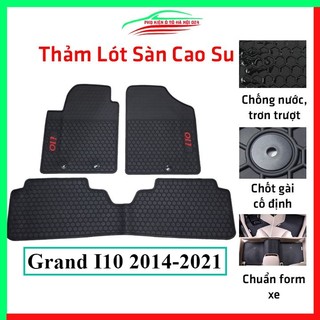 Thảm lót sàn cao su cho xe Grand I10 2014-2021 hàng chuẩn theo xe chịu lực tốt
