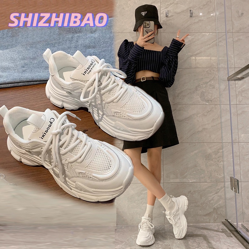 Giày thể thao SHIZHIBAO đế dày phối lưới thoáng khí thời trang cho nữ