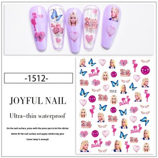 Sticker Dán Móng Hình Búp Bê Barbie Dễ Thương
