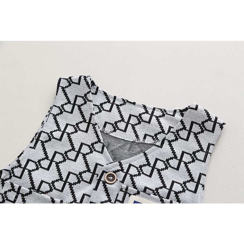 Set Đồ 3 Món Gồm Áo Sơ Mi Tay Dài Và Áo Khoác Jean Thời Trang Xuân Thu Cho Bé Trai