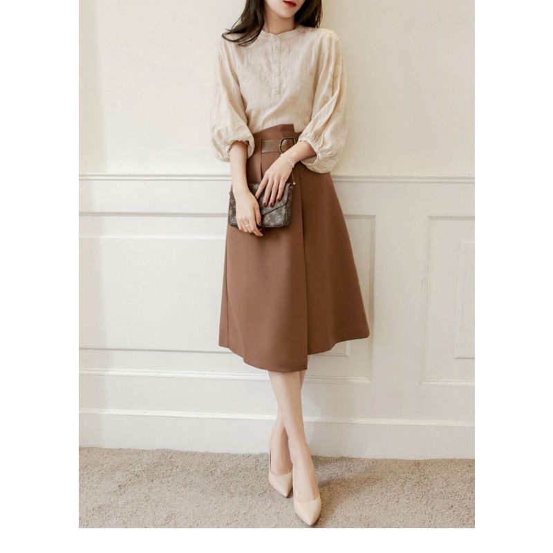 Bộ Áo Sơ Mi Phối Chân Váy Kiểu Pháp Thời Trang Mùa Thu 2023 Mới