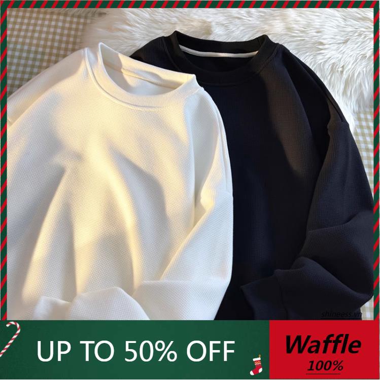 Áo Nỉ Tay Dài Dáng Rộng Màu Trơn Phong Cách Nhật Bản Thời Trang Cho Nam Và Nữ Size M-5XL