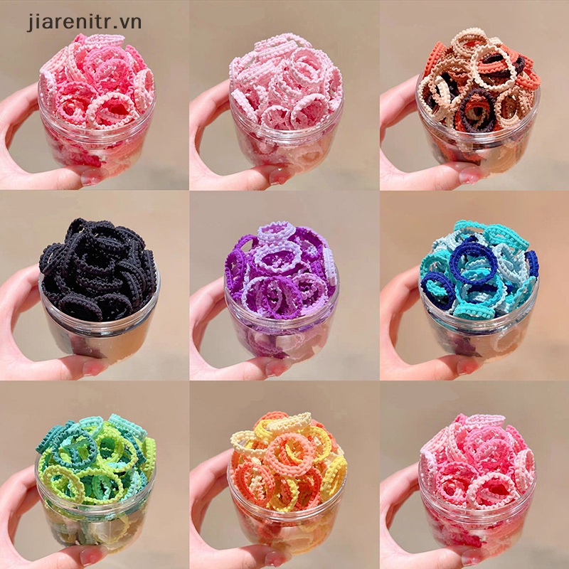 Set 50 Dây Buộc Tóc Cao Su Nylon Co Giãn Dành Cho Bé Gái