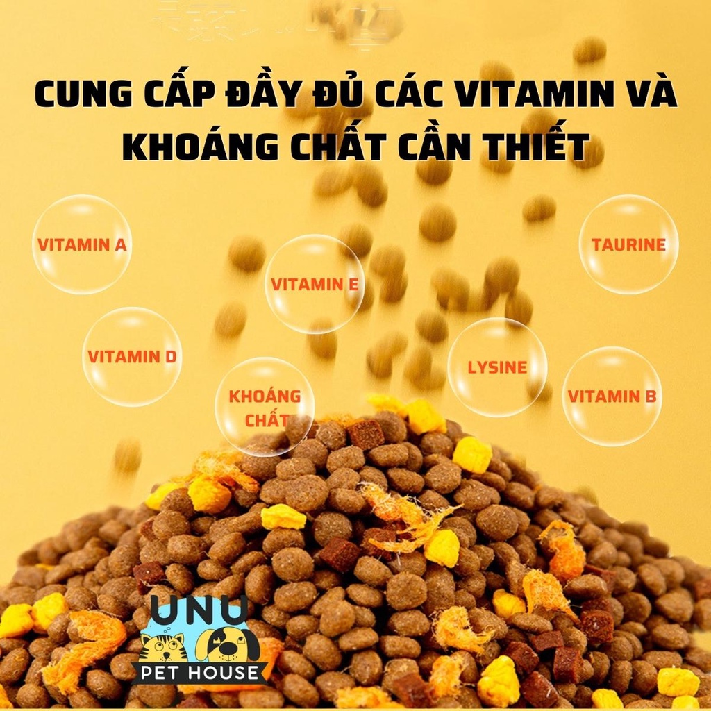 Hạt cho mèo DONGPET mix cùng thịt sấy khô chuyên dành cho mèo kén ăn gói dùng thử – UNU Pet House