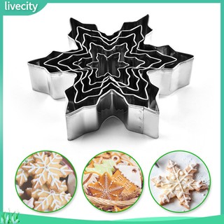 5 cái chrislivecityas snowflake cookie cutter biscuit chocolate cake mold baking tool
