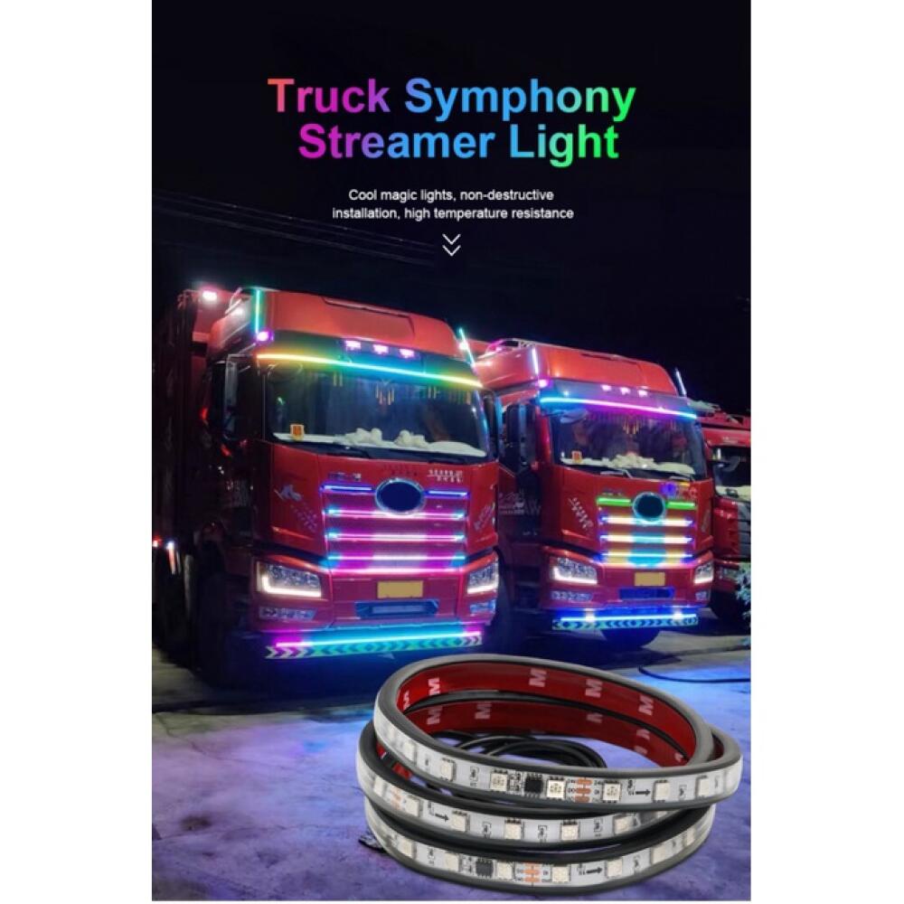 Dây Đèn LED DRL 12v 24V 1M / 1.2M / 1.5M / 1.8M / 2M / 2.4M Nhiều Màu Sắc Cảnh Báo Tiện Dụng Cho Xe Tải