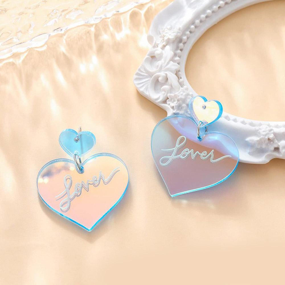 Taylor the swift "lover" album heart hoop earrings beautiful colorful gradient acrylic jewelry m6j1