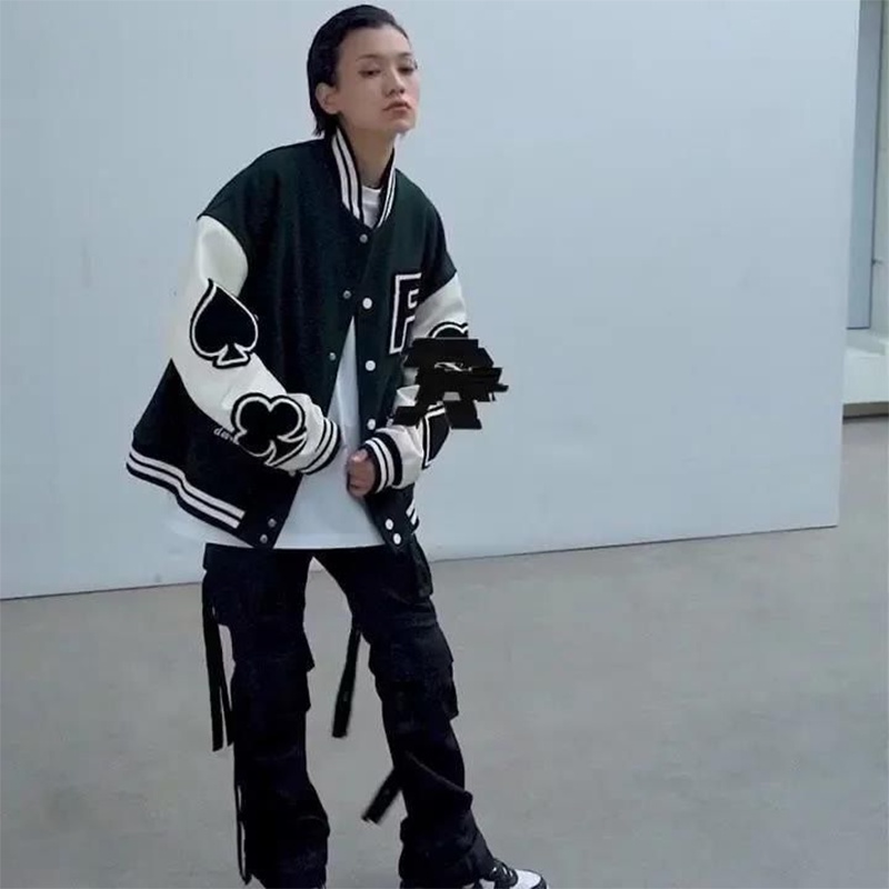 Áo Khoác Bóng Chày Dáng Rộng In Họa Tiết Đường Phố Thời Trang Cho Nam