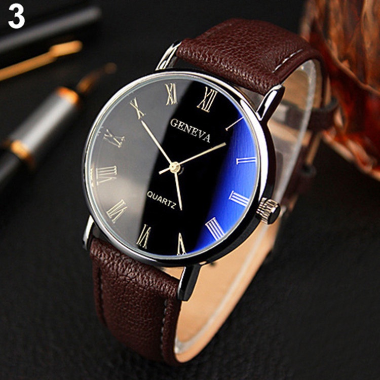 Đồng Hồ quartz Mặt Tròn Với Dây Đeo Da