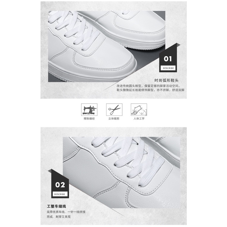 Giày Thể Thao Trắng Cỡ 36-48 45 46 47 48 Thời Trang Công Sở Cho Nam