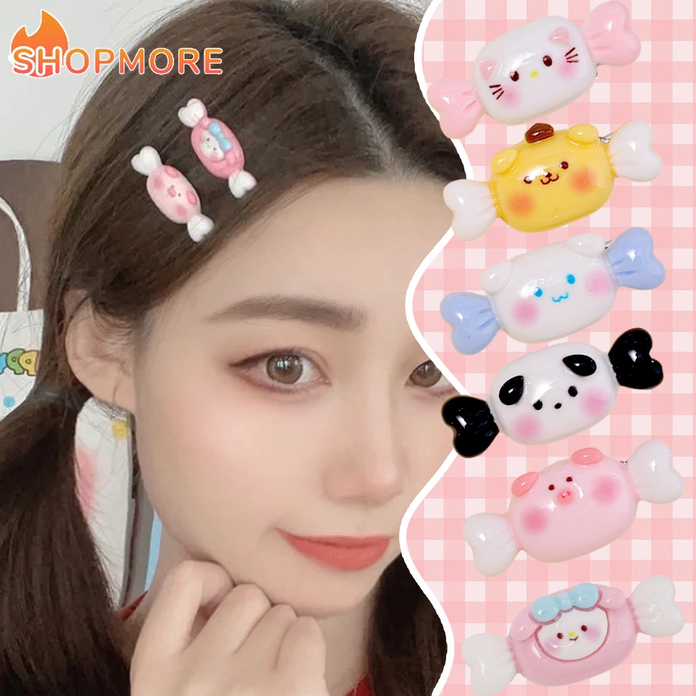 SANRIO Thời Trang Kẹp Tóc Mỏ Vịt Bằng Kim Loại Họa Tiết Hoạt Hình Đơn Giản