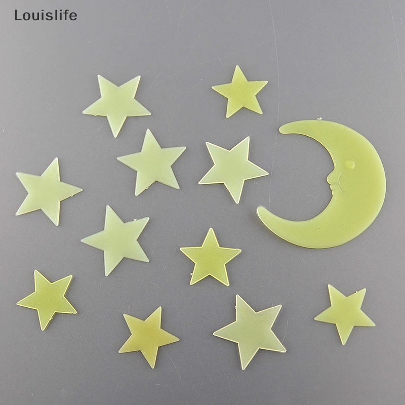 Louislife phim hoạt hình ngôi sao mặt trăng dạ quang phát sáng trong bóng tối hình dán tường nhựa trẻ em decal wsd