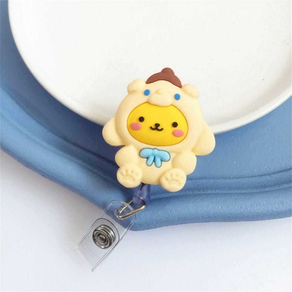 Kẹp giữ thẻ MMULCK dễ dàng kéo có thể thu vào hoạt hình Purin Kuromi dễ thương