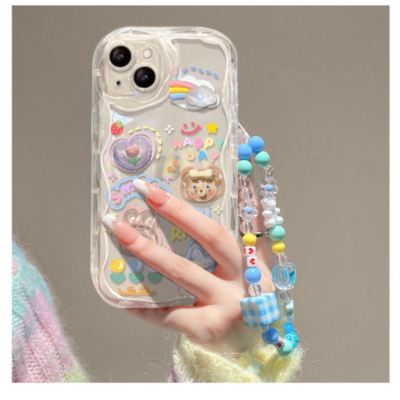 Iphone fresh cloud doodle bracelet all inclusive phone case for 7 7plus 8 8plus xs xr 11 12 13 14 pro plus promax