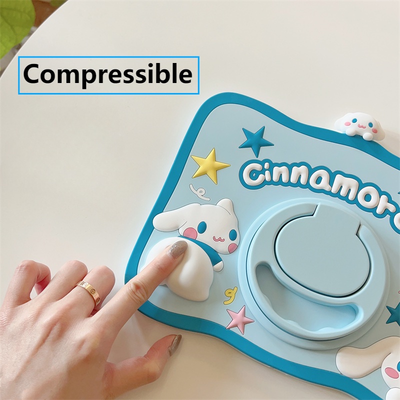 Dành cho ipad 10 pro phim hoạt hình 3d dễ thương sanrio cinnamoroll 360° Vỏ silicon có thể xoay được cho ipad pro 11 / ipad 10.2 / ipad 9.7 / ipad air 4 air5 / ipad mini 6 5 4 3 2 1 vỏ máy tính bảng mềm