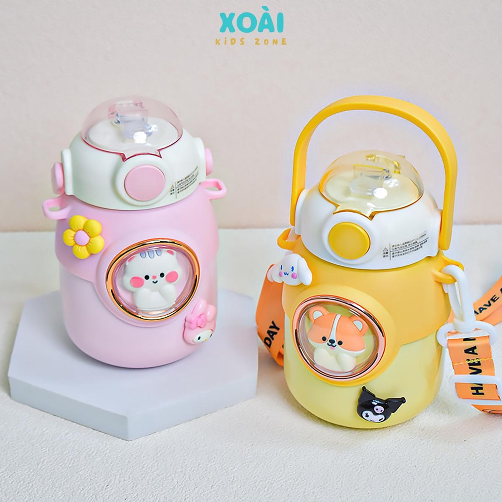 Bình Nước Giữ Nhiệt Thú Cưng Space Capsule Chất Liệu Inox 316  Có Ống Hút, Giữ Nhiệt 6-12 Tiếng, Dung Tích 700Ml - BN025